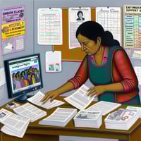 Una mujer inmigrante busca papeles para legalizarse